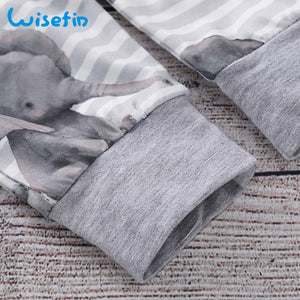 Wisefin Newborn Baby Boy/ Girl Clothing Set Long Sleeve Animal Elephant