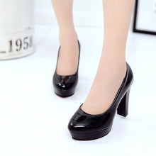 Load image into Gallery viewer, Shoes Classic Ladies High Heels Slip-on Basic Shine  Leather