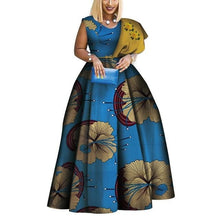 Load image into Gallery viewer, African Print Dresses Bazin One-shoulder Party Dress
