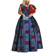 Load image into Gallery viewer, African Print Dresses Bazin One-shoulder Party Dress