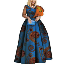 Load image into Gallery viewer, African Print Dresses Bazin One-shoulder Party Dress