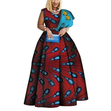 Load image into Gallery viewer, African Print Dresses Bazin One-shoulder Party Dress