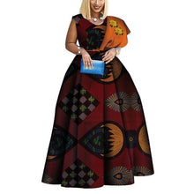 Load image into Gallery viewer, African Print Dresses Bazin One-shoulder Party Dress