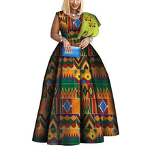 Load image into Gallery viewer, African Print Dresses Bazin One-shoulder Party Dress