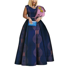 Load image into Gallery viewer, African Print Dresses Bazin One-shoulder Party Dress