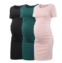 Load image into Gallery viewer, Pack of 3pcs Women&#39;s Side Ruched Maternity Clothes.