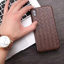 Load image into Gallery viewer, Fashion Woven Pattern Genuine Leather Case For iPhone XS MAX/ XS/ X/ XR Original Phone Cover For iPhone 11 Pro XS MAX Back Case