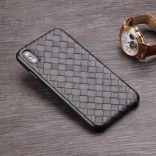 Load image into Gallery viewer, Fashion Woven Pattern Genuine Leather Case For iPhone XS MAX/ XS/ X/ XR Original Phone Cover For iPhone 11 Pro XS MAX Back Case