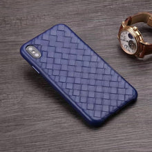 Load image into Gallery viewer, Fashion Woven Pattern Genuine Leather Case For iPhone XS MAX/ XS/ X/ XR Original Phone Cover For iPhone 11 Pro XS MAX Back Case