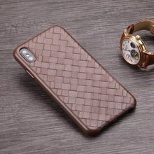 Load image into Gallery viewer, Fashion Woven Pattern Genuine Leather Case For iPhone XS MAX/ XS/ X/ XR Original Phone Cover For iPhone 11 Pro XS MAX Back Case