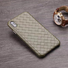 Load image into Gallery viewer, Fashion Woven Pattern Genuine Leather Case For iPhone XS MAX/ XS/ X/ XR Original Phone Cover For iPhone 11 Pro XS MAX Back Case