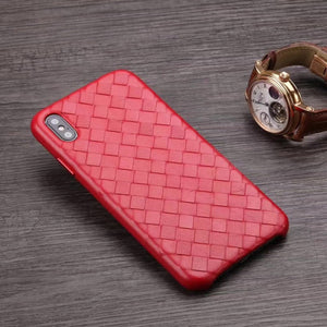 Fashion Woven Pattern Genuine Leather Case For iPhone XS MAX/ XS/ X/ XR Original Phone Cover For iPhone 11 Pro XS MAX Back Case