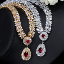 Load image into Gallery viewer, Stunning Dubai Gold Color Cubic Zirconia Heavy Jewellery Set