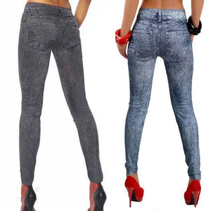 2017 Spring Autumn New Fashion Skinny Slim Thin High Elastic Waist Washed Jeans leggings Pencil Pants Denim Leggings For Women