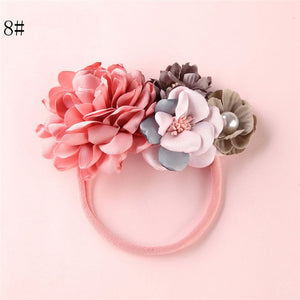 BalleenShiny Fashion Florals Headband Newborn Baby Elastic Princess Hairbands