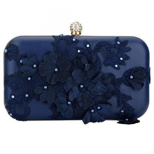 Load image into Gallery viewer, 2019 New Women Clutch Bag Flower Ladies Dark Blue Evening