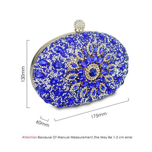 Luxury Clutch diamond crystal Floral blue red Sling designer purse cell phone pocket wallet Handbags