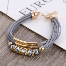 Load image into Gallery viewer, Leather Bracelet for Women Bangle Europe Beads Charms Gold Bracelet