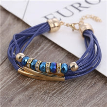 Load image into Gallery viewer, Leather Bracelet for Women Bangle Europe Beads Charms Gold Bracelet