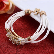 Load image into Gallery viewer, Leather Bracelet for Women Bangle Europe Beads Charms Gold Bracelet