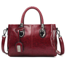 Load image into Gallery viewer, Vintage Oil Wax leather luxury designer ladies hand bags