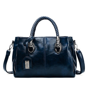 Vintage Oil Wax leather luxury designer ladies hand bags