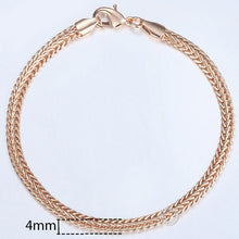 Load image into Gallery viewer, 20cm Bracelets For Women Men 585 Rose Gold Curb Snail Foxtail Venitian Link Chains Men&#39;s Bracelets Fashion Jewelry