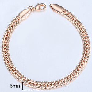 20cm Bracelets For Women Men 585 Rose Gold Curb Snail Foxtail Venitian Link Chains Men's Bracelets Fashion Jewelry