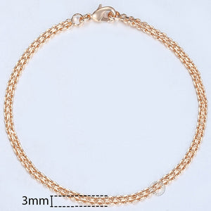 20cm Bracelets For Women Men 585 Rose Gold Curb Snail Foxtail Venitian Link Chains Men's Bracelets Fashion Jewelry