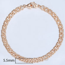 Load image into Gallery viewer, 20cm Bracelets For Women Men 585 Rose Gold Curb Snail Foxtail Venitian Link Chains Men&#39;s Bracelets Fashion Jewelry