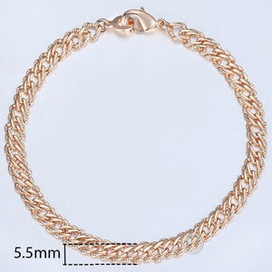 20cm Bracelets For Women Men 585 Rose Gold Curb Snail Foxtail Venitian Link Chains Men's Bracelets Fashion Jewelry