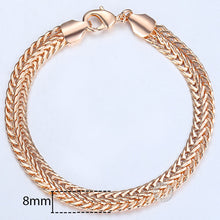 Load image into Gallery viewer, 20cm Bracelets For Women Men 585 Rose Gold Curb Snail Foxtail Venitian Link Chains Men&#39;s Bracelets Fashion Jewelry