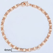 Load image into Gallery viewer, 20cm Bracelets For Women Men 585 Rose Gold Curb Snail Foxtail Venitian Link Chains Men&#39;s Bracelets Fashion Jewelry