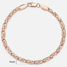 Load image into Gallery viewer, 20cm Bracelets For Women Men 585 Rose Gold Curb Snail Foxtail Venitian Link Chains Men&#39;s Bracelets Fashion Jewelry