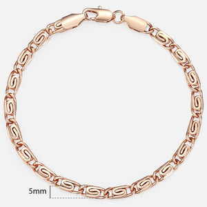 20cm Bracelets For Women Men 585 Rose Gold Curb Snail Foxtail Venitian Link Chains Men's Bracelets Fashion Jewelry