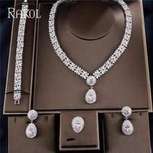 Load image into Gallery viewer, RAKOL Exclusive Dubai White Color Jewelry Luxury Cubic Zirconia Necklace Earring Bracelet