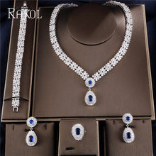 Load image into Gallery viewer, RAKOL Exclusive Dubai White Color Jewelry Luxury Cubic Zirconia Necklace Earring Bracelet