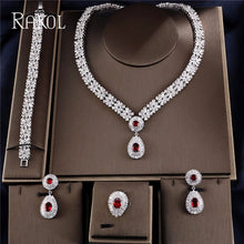 Load image into Gallery viewer, RAKOL Exclusive Dubai White Color Jewelry Luxury Cubic Zirconia Necklace Earring Bracelet