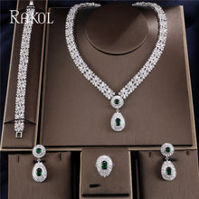 Load image into Gallery viewer, RAKOL Exclusive Dubai White Color Jewelry Luxury Cubic Zirconia Necklace Earring Bracelet