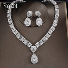 Load image into Gallery viewer, RAKOL Exclusive Dubai White Color Jewelry Luxury Cubic Zirconia Necklace Earring Bracelet