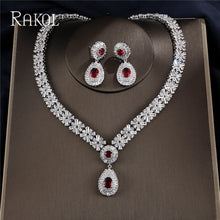 Load image into Gallery viewer, RAKOL Exclusive Dubai White Color Jewelry Luxury Cubic Zirconia Necklace Earring Bracelet