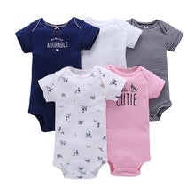 Load image into Gallery viewer, short sleeve print Bodysuit for Baby Boys Girls outfit summer clothes newborn body suit costume 2019 5pcs/set new born clothing