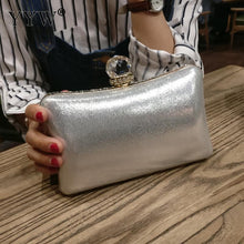 Load image into Gallery viewer, Silver Diamonds Box  evening Clutch Purse Women Fashion Mini Chain Shoulder Bags Female Elegant