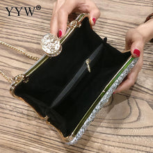 Load image into Gallery viewer, Silver Diamonds Box  evening Clutch Purse Women Fashion Mini Chain Shoulder Bags Female Elegant