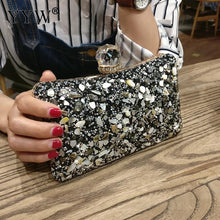 Load image into Gallery viewer, Silver Diamonds Box  evening Clutch Purse Women Fashion Mini Chain Shoulder Bags Female Elegant