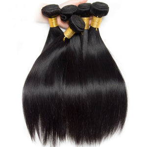 Virgo Peruvian Straight Hair Bundles With Closure 5x5 Lace Closure With 2 3 Bundles 4 PCS Remy Human Hair Bundles With Closure