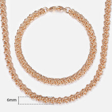 Load image into Gallery viewer, Davieslee 585 Rose Gold Jewelry Set For Women Braided Foxtail Link Chain Necklace Bracelet Set Wholesale Jewelry 2019 Gift LCSS1