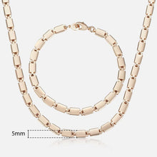 Load image into Gallery viewer, Davieslee 585 Rose Gold Jewelry Set For Women Braided Foxtail Link Chain Necklace Bracelet Set Wholesale Jewelry 2019 Gift LCSS1