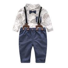 Load image into Gallery viewer, Newborn Baby Boy Clothes Formal Set 2019 New Style Cotton Bow Gentleman Toddler Boy Party Outfit Clothing Romper + Belt Pants