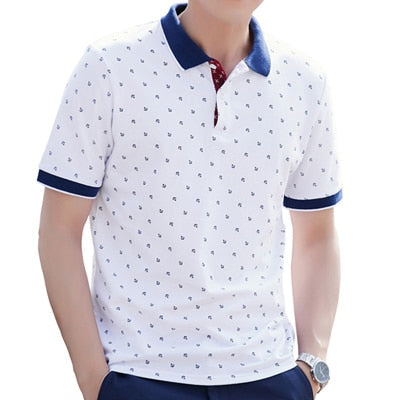 Men's Tops Summer 100% Cotton Printed Shirts Brands Short Sleeve